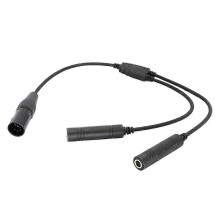 GA Dual Stecker auf Airbus 5 Pin XLR Adapter, schwarzes Luftfahrt Kopfhörerkabel, universell kompatibel mit Aviation Com