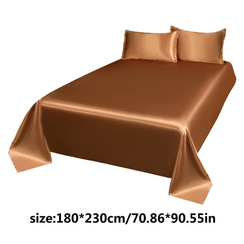 Ice Silk Bed Sheet Set Soft Breathable 3-Piece 2