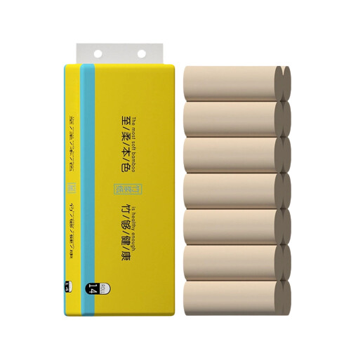 Papel higiênico de 4 camadas, macio e resistente, pacote com 14 rolos.