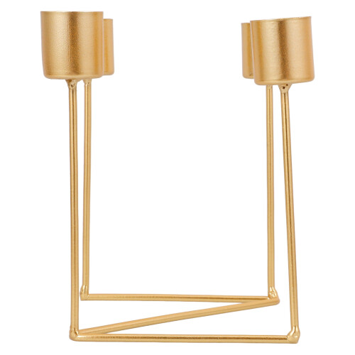 Castiçal vintage em ferro dourado, 15 cm