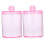 Bomullspinnedispenserbox – Transparent, bred öppning, 2 st 4