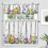 Spring Floral Kitchen Curtain Valance Set 3 pcs 1