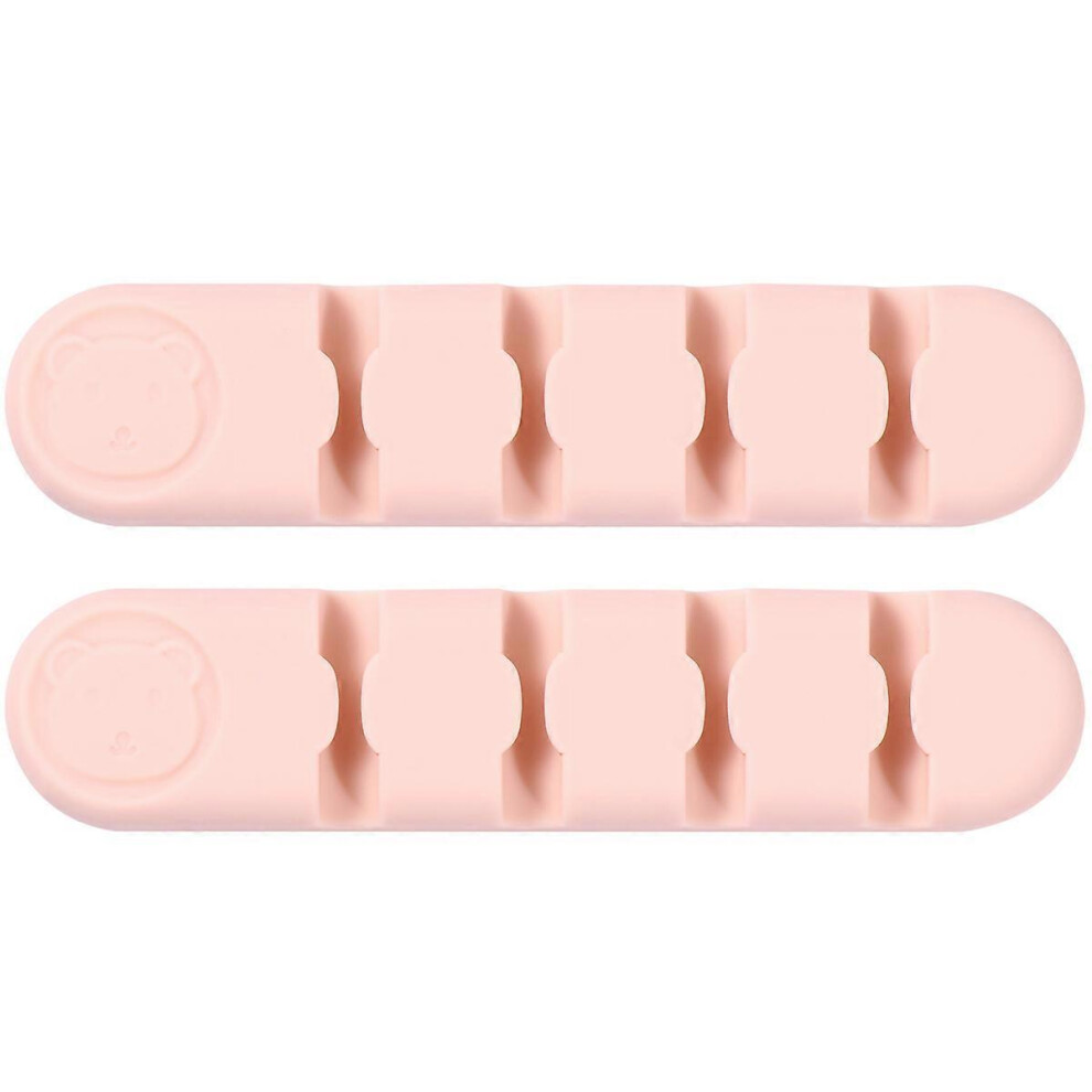 Cable Management Desk Cord Organizer For Cable Management 4Pcs Silicone Pink 4286179267208
