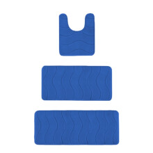 Set de covoare de baie, 3 piese, antiderapante, absorbante, din poliester