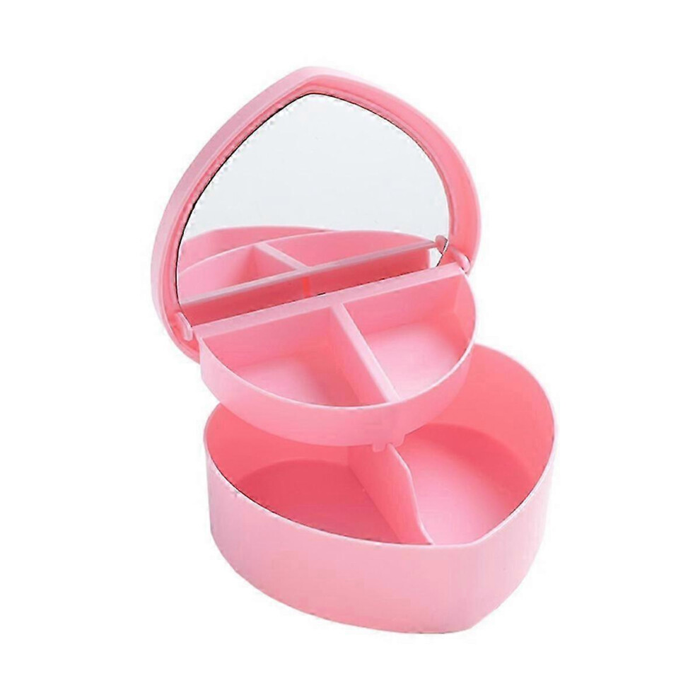 Pink Heart Shape Jewelry Box, Plastic Jewelry Storage, Jewelry Box