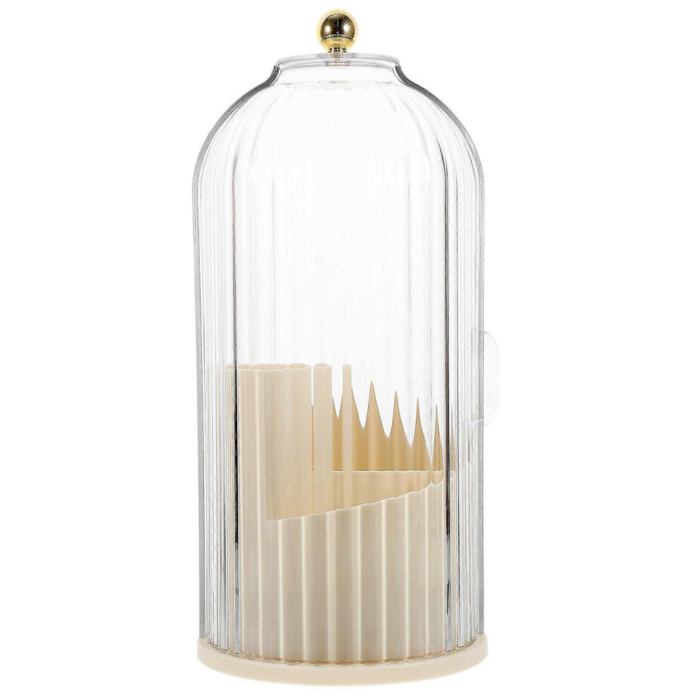 Rotating Makeup Brush Holder with Lid Cosmetic Organizer Eyeliner Beauty Cosmetics Storage Box