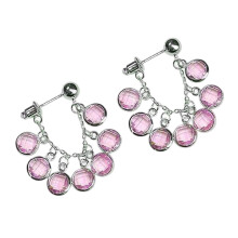 Crystals Grape Earrings Alloy Portable Tassels Dangle Jewelry With Secure Huggie Hoop compatible with Women Party Multicolor