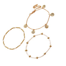 Delicate Shell Pendant Anklet Portable Iron Glass Designs Adjustable Chain compatible with Efcompatible withtlessly Styles Beach Holidays Multicolor