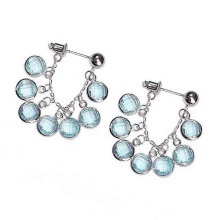 Alloy Dangling Earrings Crystals Grape Cluster Tassels Designs Secure Huggie Hoop Jewelry compatible with Women Multicolor