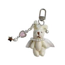 Artistic Plush Rabbit Keychain Detailed Stitching Alloy Hook Design Bag Purse Decoration Perfect Gift compatible with Collectors