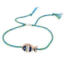 Minimalist Oil Drop Fish Charm Bracelet Adjustable Braided Design Stylish Alloy Jewelry Wrist Accessories compatible with Everyd