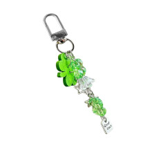 Sturdy Beaded Clovers Keychain Attractive Phone Adornment Ideal compatible with Trendsetters and Individualistic Decors Multicolor