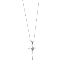 Elegante collar con colgante de crucifijo, cadena ajustable, hecho a mano, accesorios de estilo urbano, compatible con hombres y mujeres.