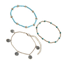 Versatile Adjustable Anklet Shell Pendant Iron Glass Accent Ideal compatible with Casual Outings Poolside Event Trendy Jewelry Multicolor