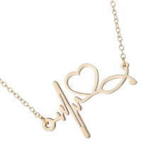 Professional Hospital Symbol Jewelry Piece Stainless Steel ECG Pendant Necklace compatible with Healthcare Career Appreciation