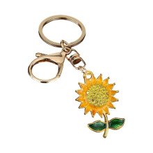 Leuchtender Sonnenblumen-Schlüsselanhänger aus Zinklegierung mit Kristall multifunktional und perfekt für den täglichen Gebrauch.