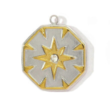 Chic Double Color Heart Moon Star Butterfly Bees Charm Stainless Steel Pendant Jewelry 11 Versatile Charm compatible with Special Occasions Multicolor