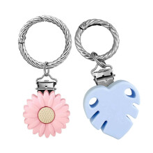 Veelzijdige sleutelhangers met bloem- en bladmotief van legering, lichtgewicht, 9 cm x 8,5 cm, ideaal voor dagelijks gebruik en modeaccessoires.