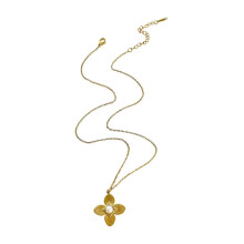 Trendy ketting met vlinder- en bloemhanger, verstelbare lengte, roestvrijstalen ketting, geschikt voor dames, meerkleurig.