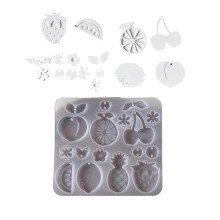 Creative Animal/Fruit Earring Pendant Mold compatible with Resin Clay Jewelry Crafting Silicone Design DIY Charm Making Tool Gift Multicolor