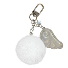 Star Moon Keychain with Angel Wing Charm Stylish Practical Key Jewelry Fashion Purse Accessories compatible with Women Girls Teens