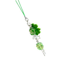 Handcrafted Beaded Clovers Keychain Lucky Bag Charm Clovers Phone Lanyard compatible with Individualized Style and Good compatible withtune Multicolor