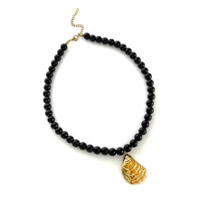 Aanpasbare ketting met glazen kralen in de vorm van sint-jakobsschelpen, verstelbare ketting, geschikt om te dragen, elegant cadeau voor haar.