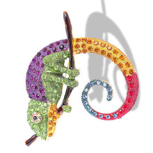 Trendy Lizard Brooch Detailed Texture Badge Pin Corsage Pin Ornament compatible with Clothing Bags Alloy Jewelry Gift Multicolor