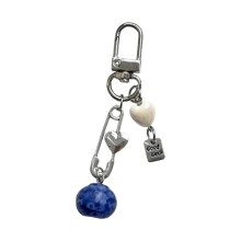 Handy-Schlüsselanhänger mit Blaubeer- und Herzmotiv, praktischer Schlüsselanhänger, Fruchtbeutel-Anhänger, handgefertigt, mehrfarbig