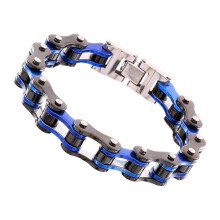 Stainless Steel Punk Motorcycle Bracelet compatible with Men Secure Lock Comcompatible withtable Wear Wrist Bangle Hand Wristband Multicolor