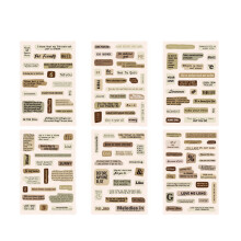 Wasserfeste PET-Aufkleber im Vintage-Stil für Planer, kreative DIY-Schriftzüge, kompatibel mit Journaling- und Scrapbooking-Projekten, mehrfarbig