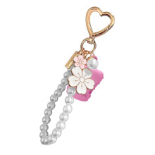 Compact Lip Balm Keychain Cover With Pearls Detailing Secure Clip compatible with Active Lifestyles Key Holder Charm Compact Design