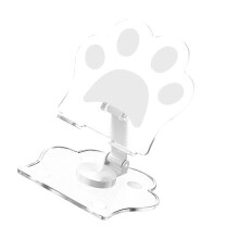Handyhalterung in Katzenpfotenform, verstellbarer Winkel, dicker Acrylfuß, Ladegerätfreundlich, geeignet für den Schreibtisch, Videoanrufe