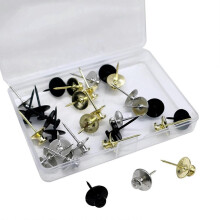 Pack of 30 I Shape Metal Push Pins compatible with Office Bulletin Board Cork Board Notice Board Pin Flat Head Push Pins compatible with Hanging