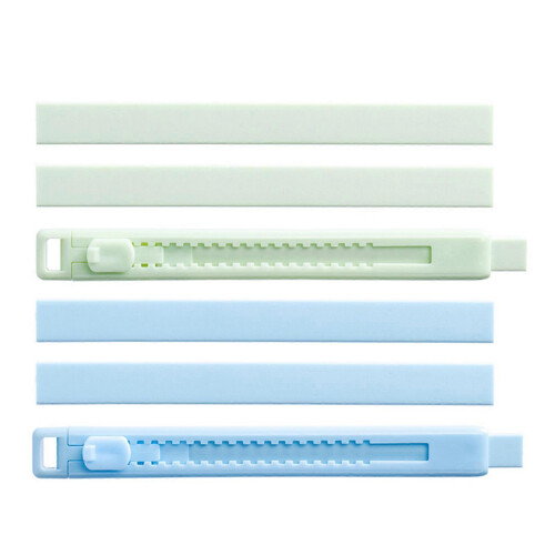 2Pcs Push Pull Eraser with 4 Refills Sliding Retractable Rubber Eraser Gentlely Erasing compatible with Student Kid Daily Writing