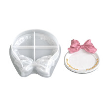 Food Grade Silicone Handmade Trays Moulds Bowknot Theme Jewelry Dish Molds Silicone Texture Present compatible with Art Enthusiasts Multicolor