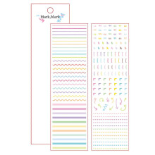 Buntes, vorgestanztes Klebeband aus PET, geeignet für Scrapbooking, Journaling, Planer, Kalender und Notizen.