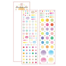 Buntes, mattes Klebeband, gestanzt aus PET-Klebeband, dekorative Aufkleber, kompatibel mit Scrapbooking, Notizbüchern und Verpackungen, mehrfarbig