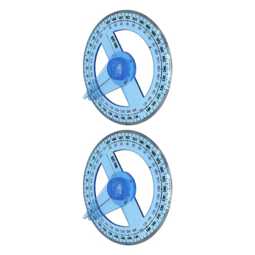 2 Pcs Circle Protractor 360 Degree Protractor Ruler Math Protractor Drafting Tool compatible with School Office Drawing Measuring