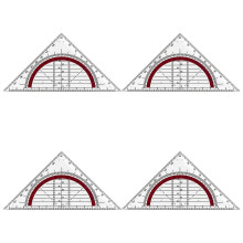 Geodriehoek met 180 graden, multifunctionele geometrisch meetinstrument, geschikt voor tekenen.