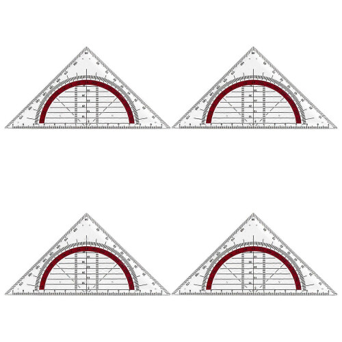 Set Square with 180 Degrees Math Protractor Multifunctional Geometry Set Square Angle-Measuring Instrument compatible with Drafting