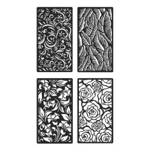 4 Pcs Plant Stencil Hollow Out Painting Stencils Journal Stencils Branches Craft Stencil compatible with Painting on Scrapbook Multicolor