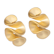 Geometric Ruffle Studs Earrings Ear Studs Fashion Ears Jewelry Copper Texture Suitable compatible with Various Occasion Wear