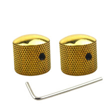 2 perillas de cúpula para guitarra eléctrica y bajo con orificio, perillas de metal para tono y volumen, tapas de potenciómetro, piezas de guitarra