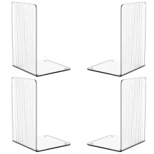 4 Pcs Book Holders Practical Bookends Shelf Book Stoppers Acrylic Bookends Decorative Bookends compatible with School Home Office