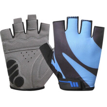 Gants de cyclisme respirants sans doigts, gants de fitness demi-doigts, gants d'haltérophilie compatibles avec l'entraînement de force, bleu et noir
