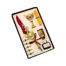 Feather Pen and Ink Set Calligraphy Pen Dip Pen Set Fountain Pen Set Wax Seal Stamp Kits Art Supplies compatible with Writing