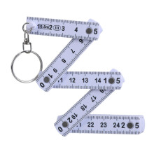 Llavero con regla plegable de plástico de 10 pliegues, multiusos, herramienta de medición para estudiantes, compatible con Easy Measurements.