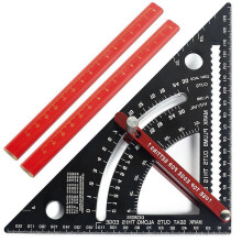 Équerre de charpentier en aluminium pour outils de menuiserie, équerre combinée réglable, équerre de menuisier, règle triangulaire