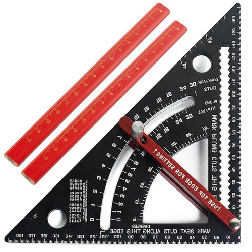 Woodworking Tool Carpenter Square Aluminium Rafter Framing Square Adjustable Combination Square Carpentry Triangle Ruler